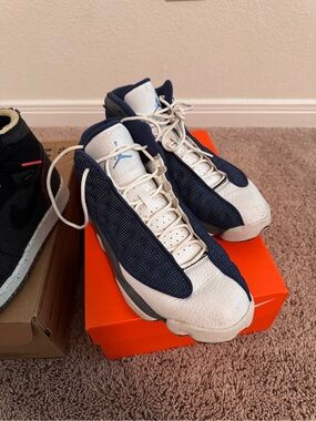 Jordan Men’s Sneakers - White & Navy Retro Style